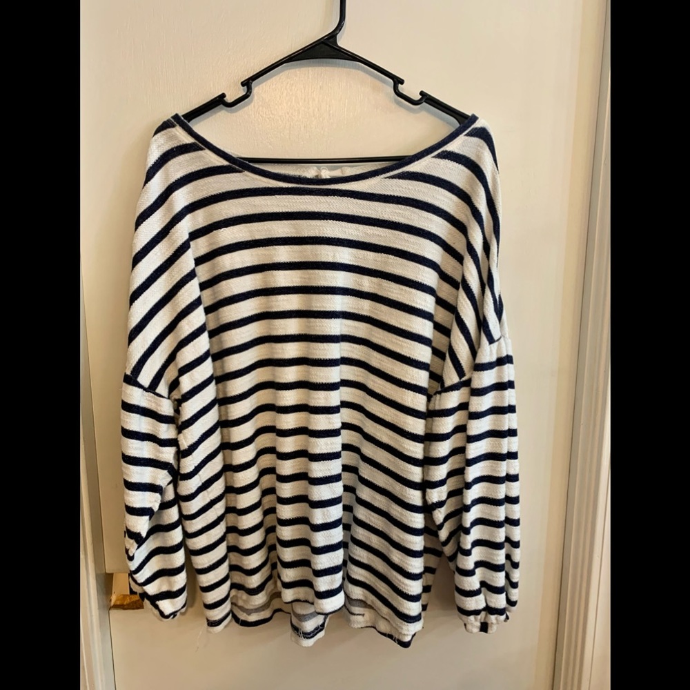 Navy and White Striped Sweater